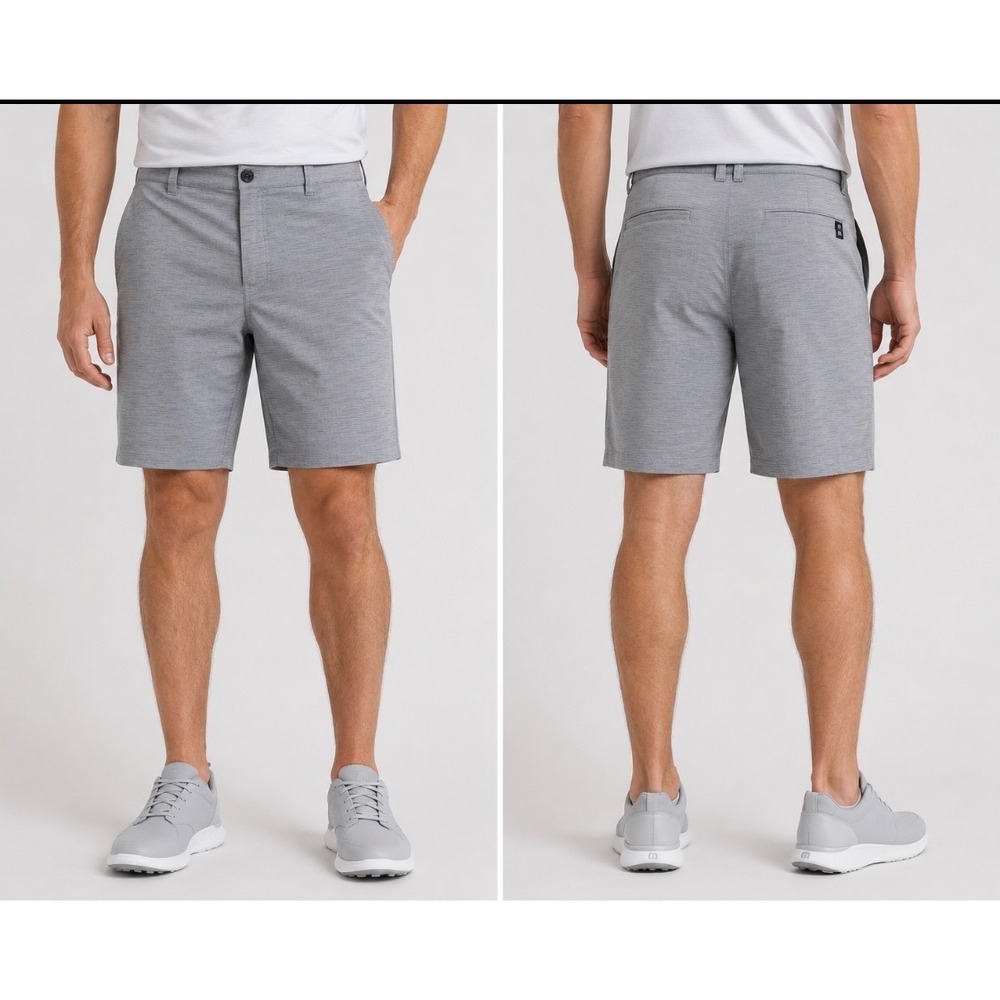 Travis Mathew NWOT Golf Shorts Mens 38 Gray Performance Stretch Flat Front
